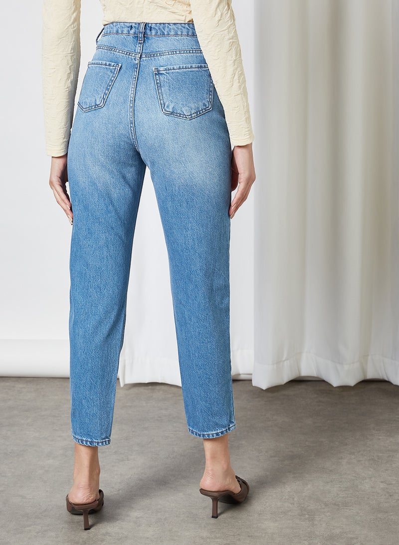 High-Waist Mom Jeans Blue