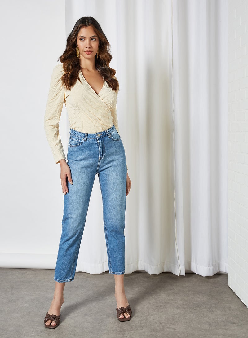 High-Waist Mom Jeans Blue