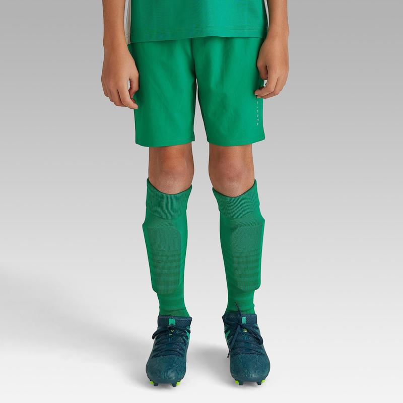 Solid Pattern Mid Rise Football Shorts Green