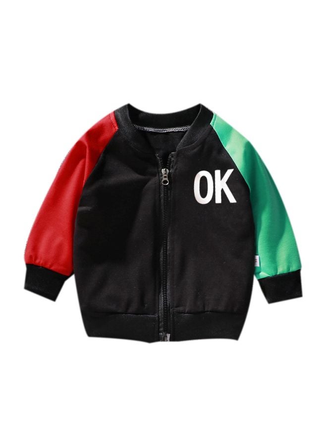 Ok Printed Jacket Black/Red/Green