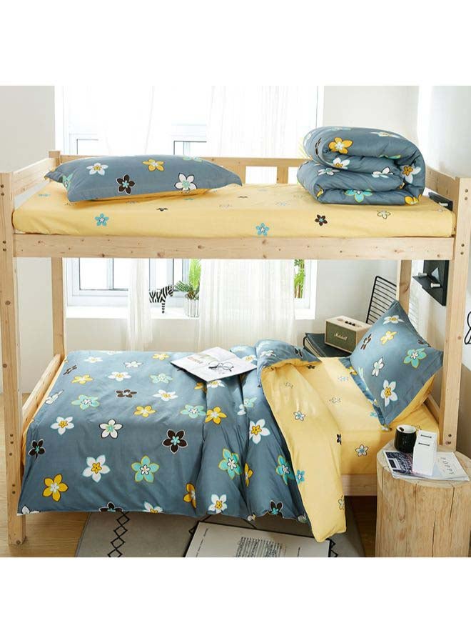 4-Piece European Style Luxury Jacquard Single Bedding Set Polyester Multicolour