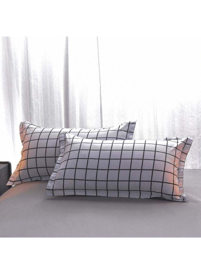 4-Piece European Style Luxury Jacquard Bedding Set Polyester Grey/Black
