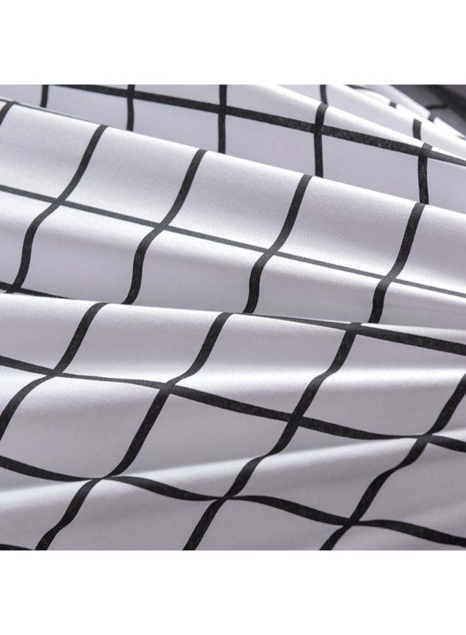 4-Piece European Style Luxury Jacquard Bedding Set Polyester Grey/Black