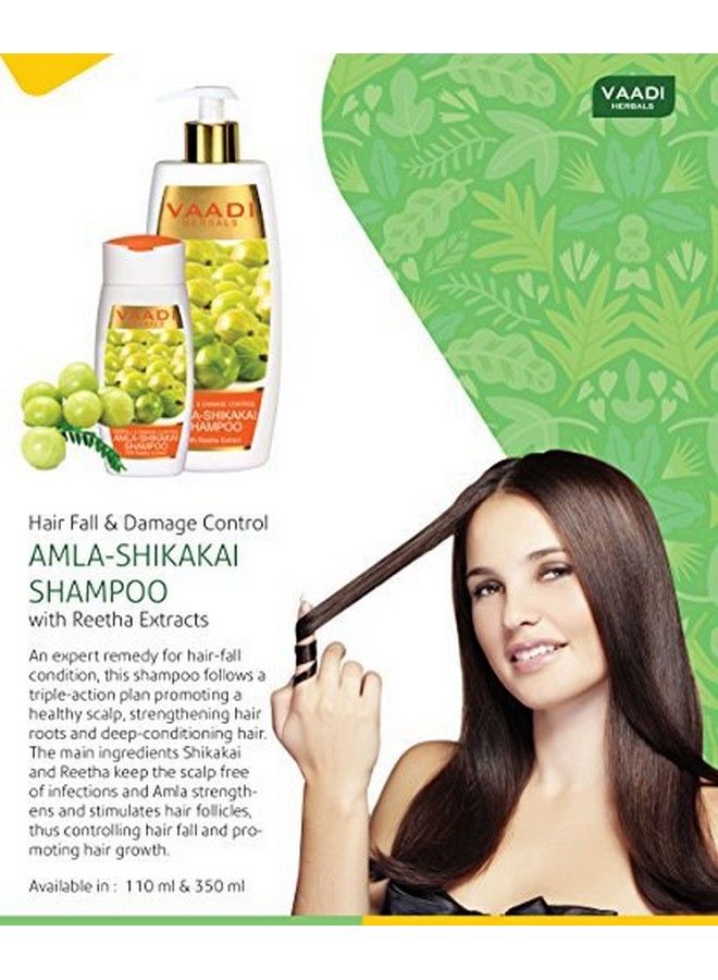 Amla With Shikakai & Reetha Shampoo Hair Fall And Damage Control Shampoo All L Herbal Shampoo Paraben Free Sulfate Free Scalp Therapy Moisture Therapy Suitable For All Hair Types