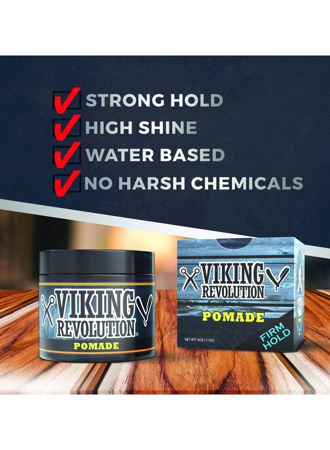 Pomade For Men 4Oz  Firm Strong Hold & High Shine For Classic Styling  Water Based & Easy To Wash Out (2 Pack)