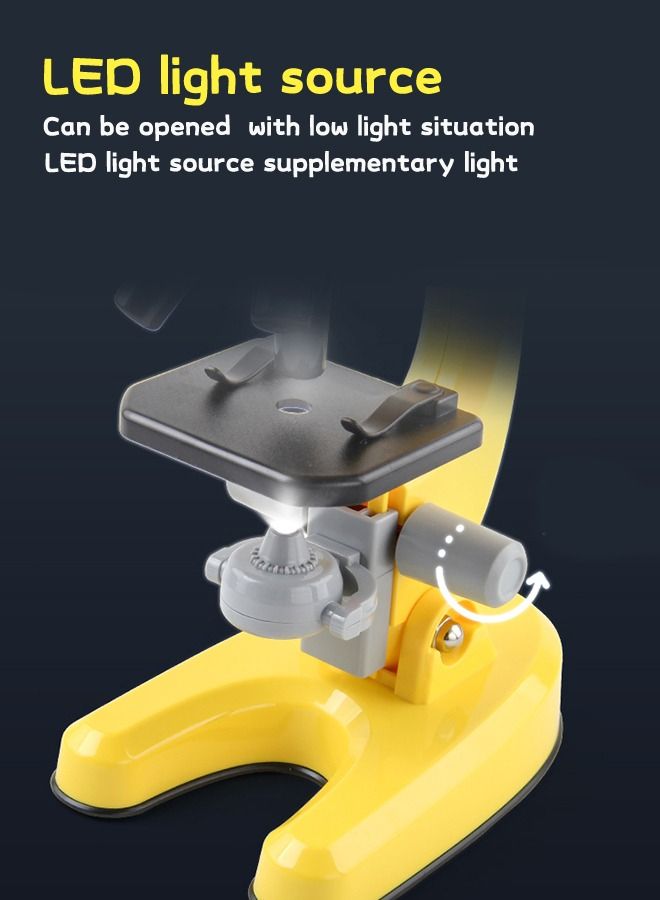 Kids Microscope Science Microscope Kits Little World Science Kits Beginner Microscope Kit with LED 100X 400X and 1200X Magnification Kids Educational Toy Preschool Science Toy