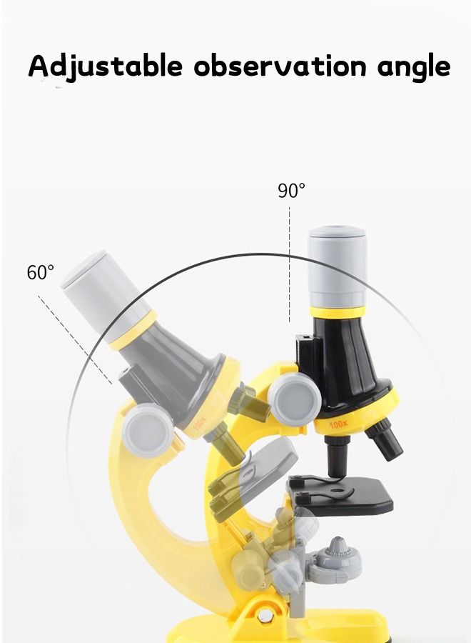 Kids Microscope Science Microscope Kits Little World Science Kits Beginner Microscope Kit with LED 100X 400X and 1200X Magnification Kids Educational Toy Preschool Science Toy