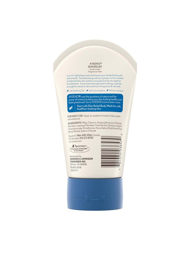 Skin Relief Intense Moisture Hand Cream With Soothing Oat And Rich Emollients For Dry Skin 24 Hour Moisture Fragrance And Steroid Free 3.5 Oz