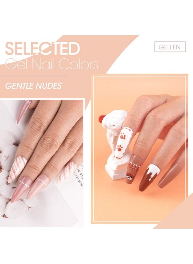 Gel Nail Polish Kit With U V Light 10 Colors Gentle Nude Tones Gel Nail Polish Kit With 36W Nail Lamp Gel Nail Polish Set Starter Kit With Storage Box Soak Off Nail Gel Kit Manicure Set
