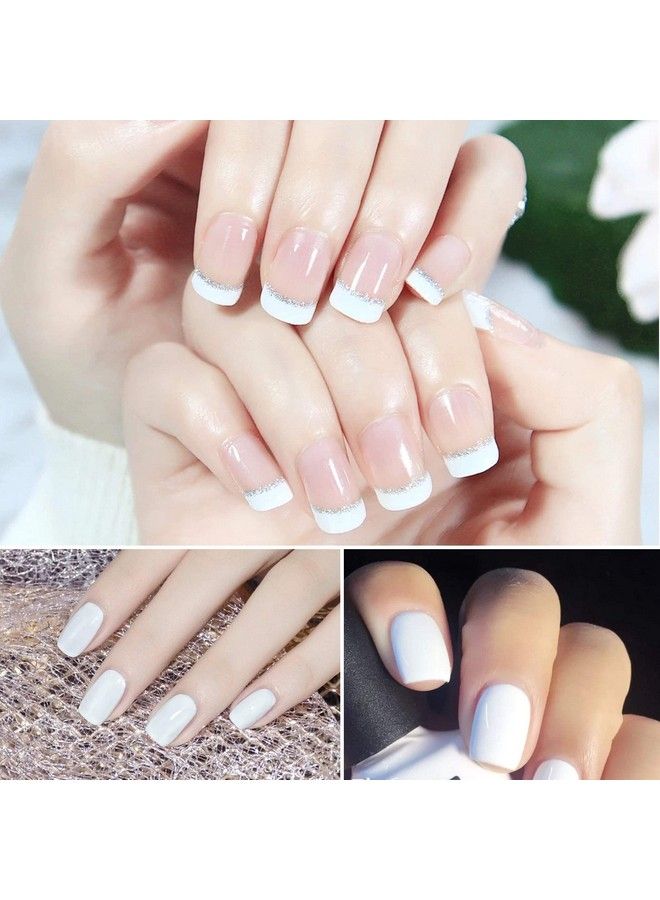 Gel Polish French Manicure Kit Top Base Coat Set Nail Gel Color White Pink Pedicure