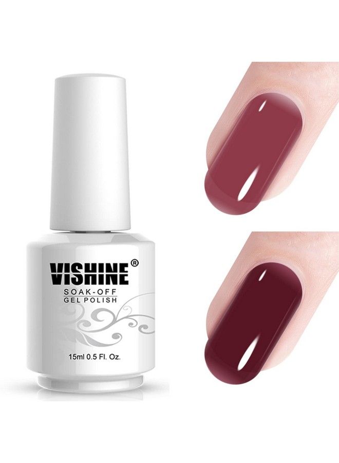 Duo Jelly Red Gel Polish 2 Pcs 15Ml Wine Red Burgundy Translucent Gel Nail Polish Soak Off Uv Gel Polish Clear Neutral Color Nail Gel Nail Art Manicure At Home 0.51 Fl Oz