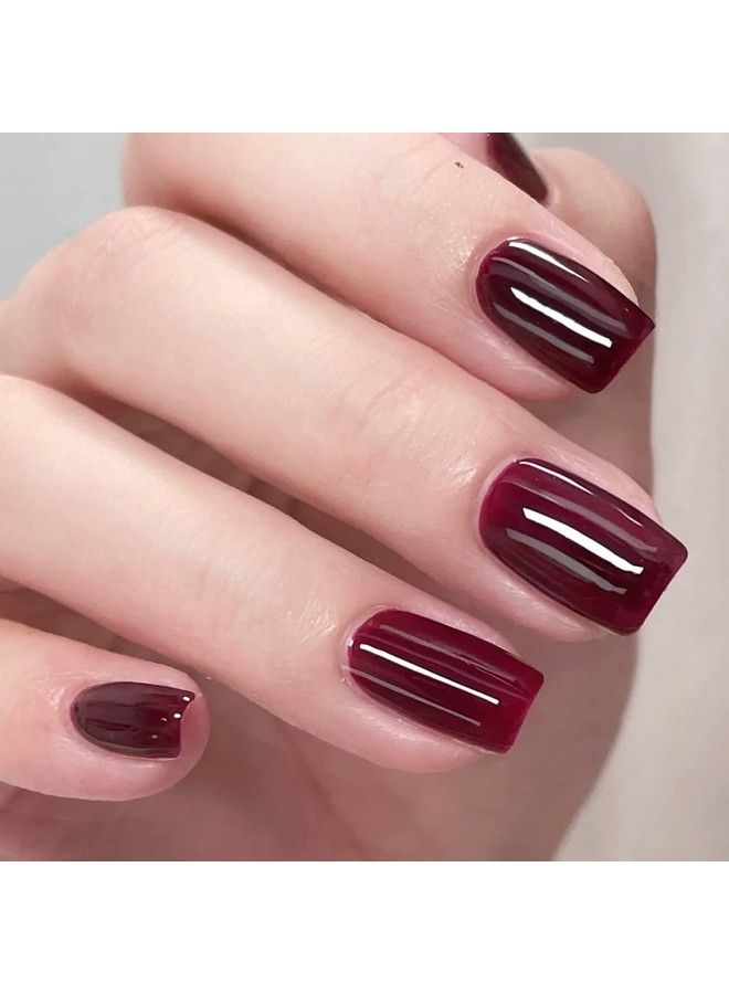 Duo Jelly Red Gel Polish 2 Pcs 15Ml Wine Red Burgundy Translucent Gel Nail Polish Soak Off Uv Gel Polish Clear Neutral Color Nail Gel Nail Art Manicure At Home 0.51 Fl Oz