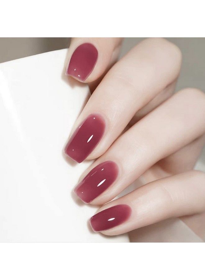 Duo Jelly Red Gel Polish 2 Pcs 15Ml Wine Red Burgundy Translucent Gel Nail Polish Soak Off Uv Gel Polish Clear Neutral Color Nail Gel Nail Art Manicure At Home 0.51 Fl Oz