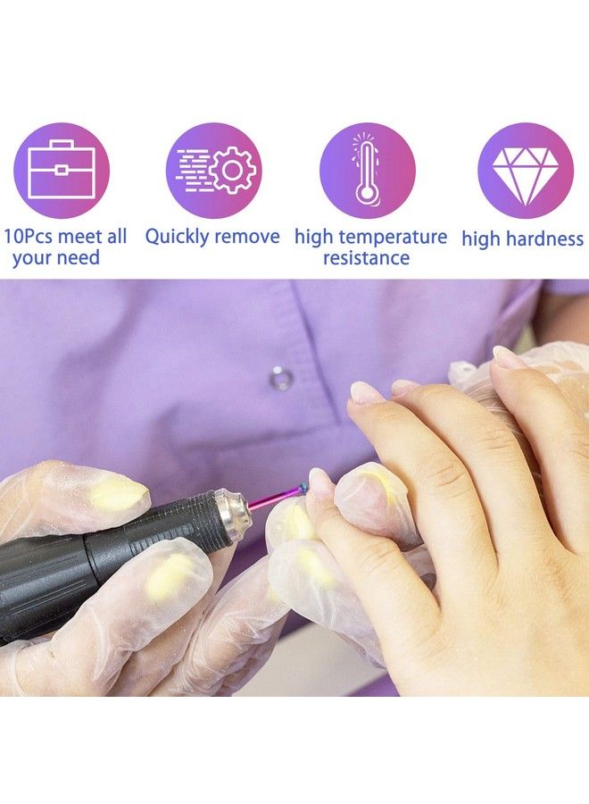 Nail Drill Bits 10Pcs 332 Inch Tungsten Carbide Drill Bit Set With 75Pcs File Sanding Bands (80120180 Grits) Professional Drill Bits Set For Acrylic Gel Nails Manicure Pedicure