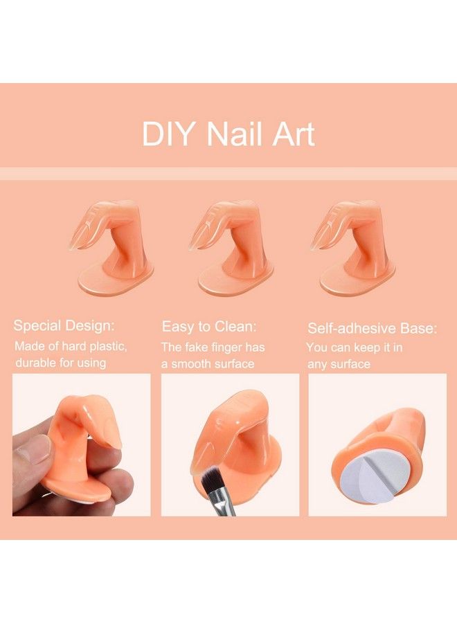 20 Pieces Practice Manicure Fingers With False Nails Training Fingers For Acrylic Gel Nail Art Hand Nail Art Training Display Decoration