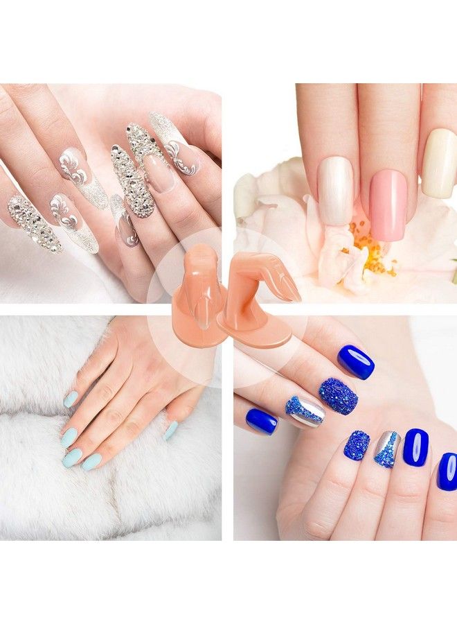 20 Pieces Practice Manicure Fingers With False Nails Training Fingers For Acrylic Gel Nail Art Hand Nail Art Training Display Decoration