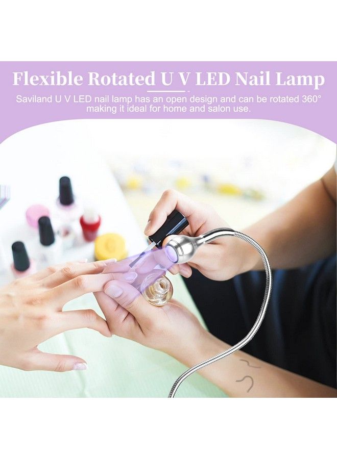 Mini Nail Led Lamp Flexible Rotatable Usb Quickly Nail Dryer Gel X Lamp For Nails With Securing Clip Led Light For Nails For Curing Gel Polish U V Nail Gels Manicure Diy