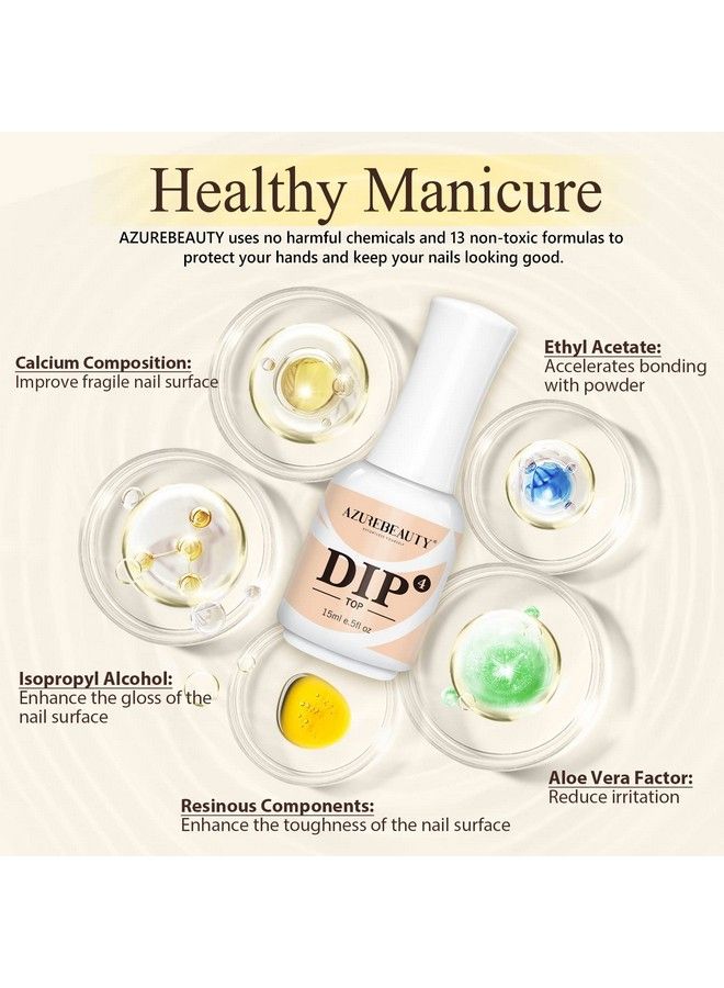 Dip Powder Top Coat 15Ml For Nail Dipping Powder Set French Nails Art Manicure Beginner Diy Salon