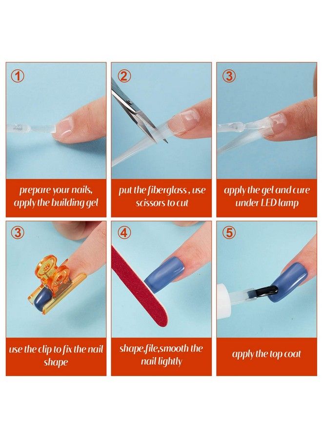 100 Pieces Fiber Nail Kit Nail Fiberglass Extension Set Nail Extension Fiber Kit For Nail Extension Fibers Quick Extension Nail Shaping Material False Nails Fake Tips Manicure Salon Tool