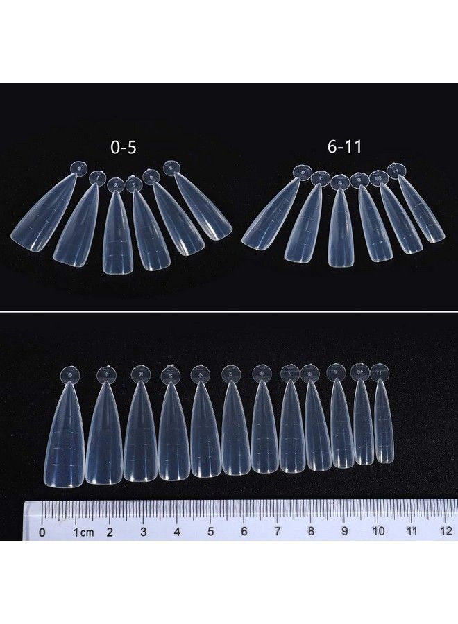 Clear Dual Forms Acrylic Nail System Uv Gel Nail Mold Full Cover Fasle Nail Tips With Scale 12 Size Manicure Pedicure Tools For Polygel Nail Tips (120 Water Drops Dual Forms)
