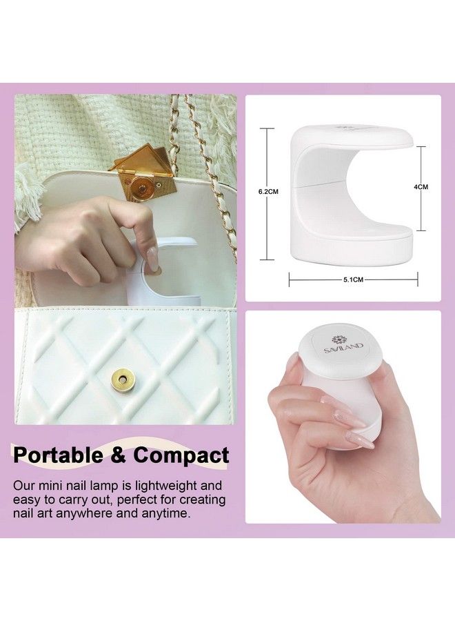 Mini Nail Lamp Quickdry Gel Nail Lamp 16W Portable U V Light For Easy And Fast Nail Extension U V Led Curing Lamp For Manicure Starters Diy Nail Art
