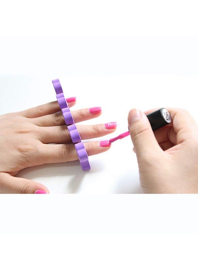 10 Pcs (5 Pairs) Soft Foam Sponge Finger And Toe Divider Heartshaped Toe Spacer Cotton Uv Gel Polished Nail Art Tool (Purple)