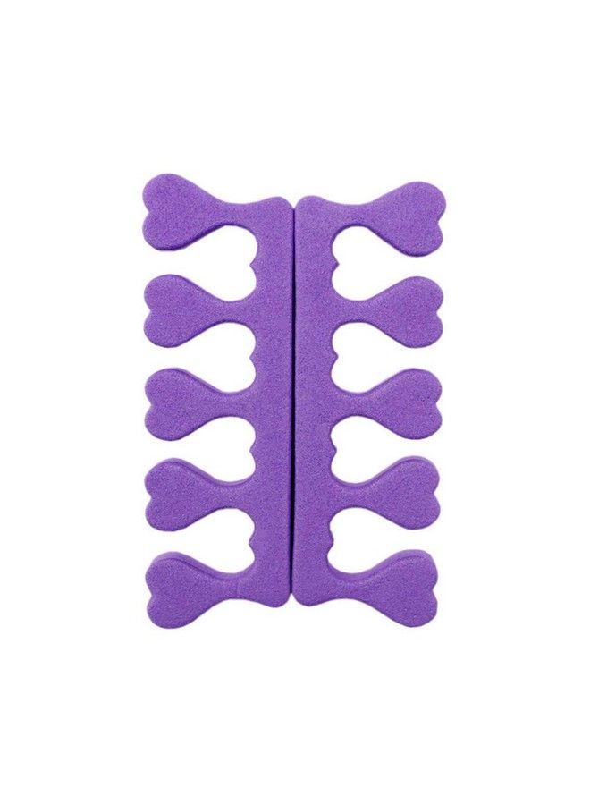 10 Pcs (5 Pairs) Soft Foam Sponge Finger And Toe Divider Heartshaped Toe Spacer Cotton Uv Gel Polished Nail Art Tool (Purple)
