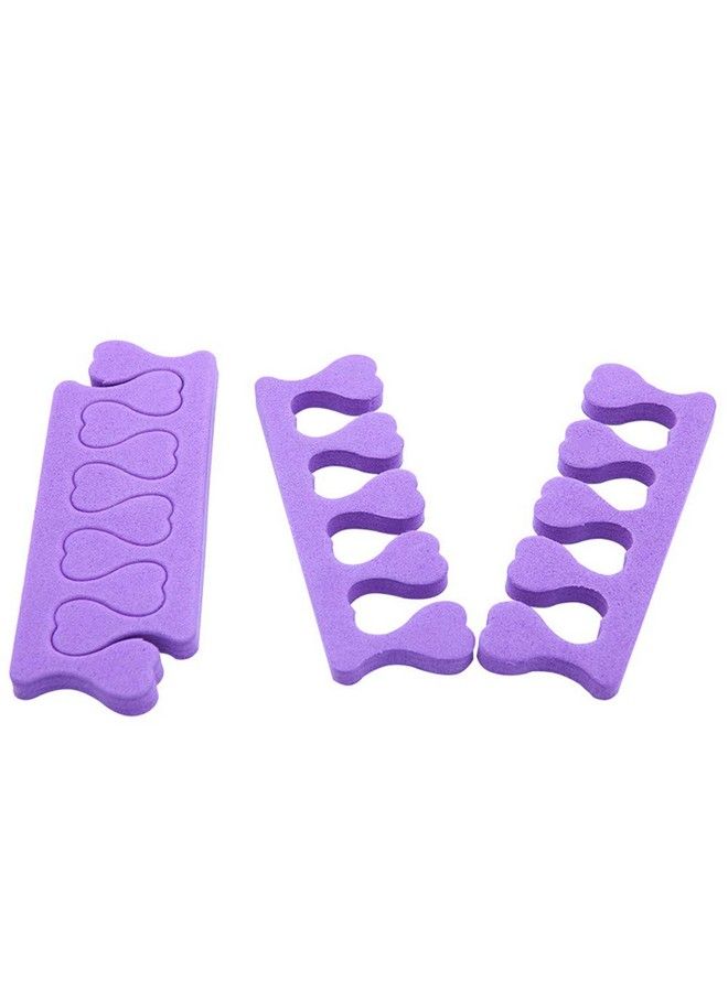 10 Pcs (5 Pairs) Soft Foam Sponge Finger And Toe Divider Heartshaped Toe Spacer Cotton Uv Gel Polished Nail Art Tool (Purple)