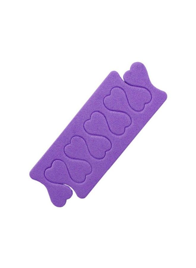 10 Pcs (5 Pairs) Soft Foam Sponge Finger And Toe Divider Heartshaped Toe Spacer Cotton Uv Gel Polished Nail Art Tool (Purple)