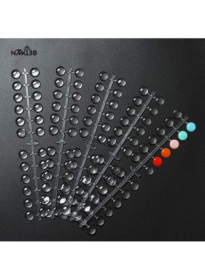 False Nail Tips Color Chart 120 Tipspack Flat Back Fake Display Tips With Adhesive Sticker For Uvgelpolish Nail Art Color Display Card (Transparent)