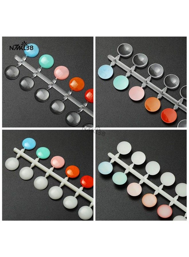 False Nail Tips Color Chart 120 Tipspack Flat Back Fake Display Tips With Adhesive Sticker For Uvgelpolish Nail Art Color Display Card (Transparent)