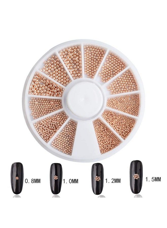Multisize Mini Steel Ball Caviar Beads 3D Nails Art Decoration Gold Silver Rose Gold Color Ball Beads Nail Art Accessories