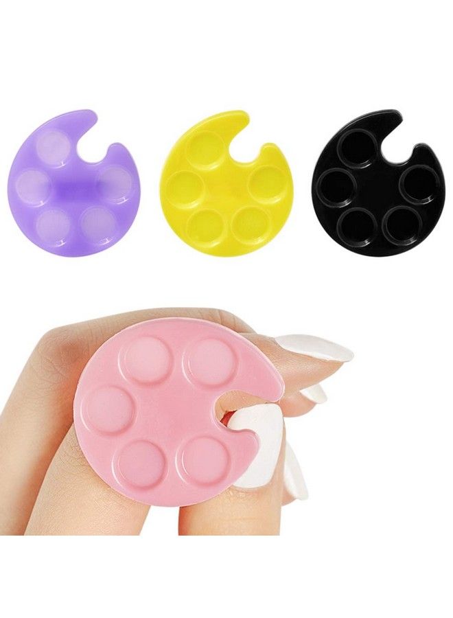 4 Pcs Mini Ring Tray Palette Nail Polish Glue Container Manicure Tool