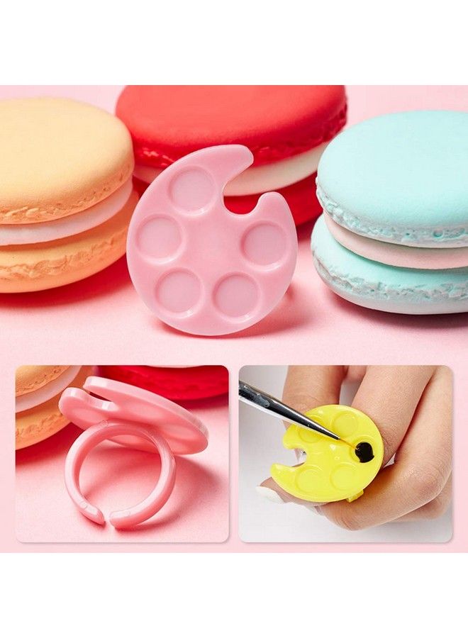 4 Pcs Mini Ring Tray Palette Nail Polish Glue Container Manicure Tool
