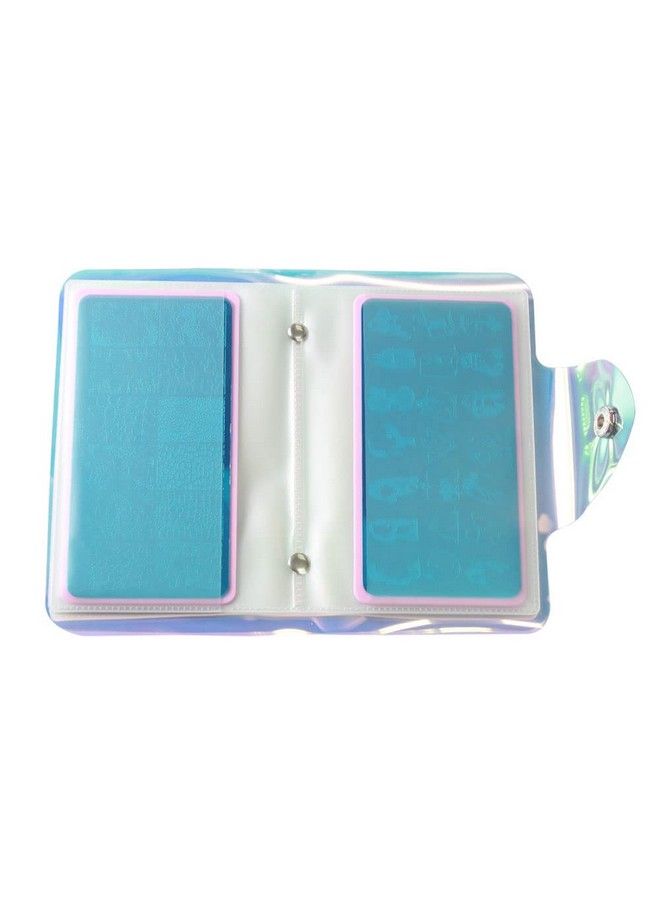 20 Slots Stamping Nail Art Light Blue Nail Art Stamp Plate Collection Pvc Clear Color Image Plate Organizer For 6X12Cm Size Stamping Plate Collection