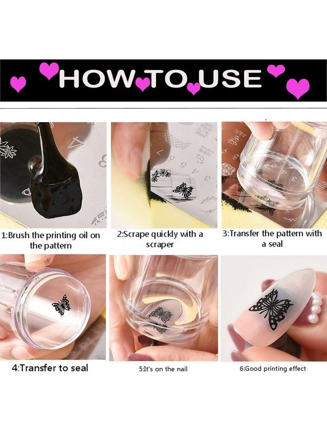 2.8Cm Head Clear Jelly Silicone Nail Art Stamper Scraper With Cap Transparent Stamping Polish Transfer Templates Tools Manicureclear Silicone French Tip Nail Stamp