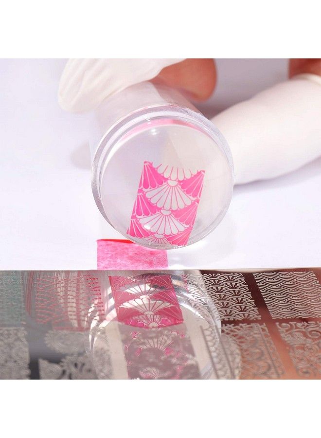 Nail Art Stamper Clear Silicone Stamping Jelly With Scraper Transparent Visible Body No Misplacement For Diy Nail Decor (Clear)