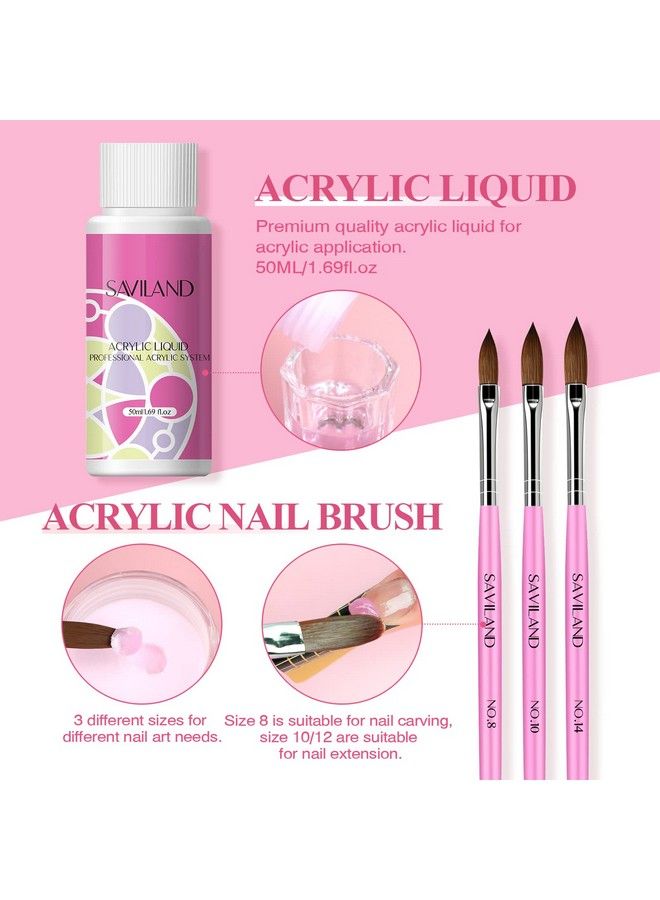 Acrylic Nail Kit With Nail Drill Whitepinkclear Acrylic Powder And Liquid Set Acrylic Nail Brush Nail Supplies Nails Kit For Beginner With Everything For Acrylic Nails Art Design Home Diy