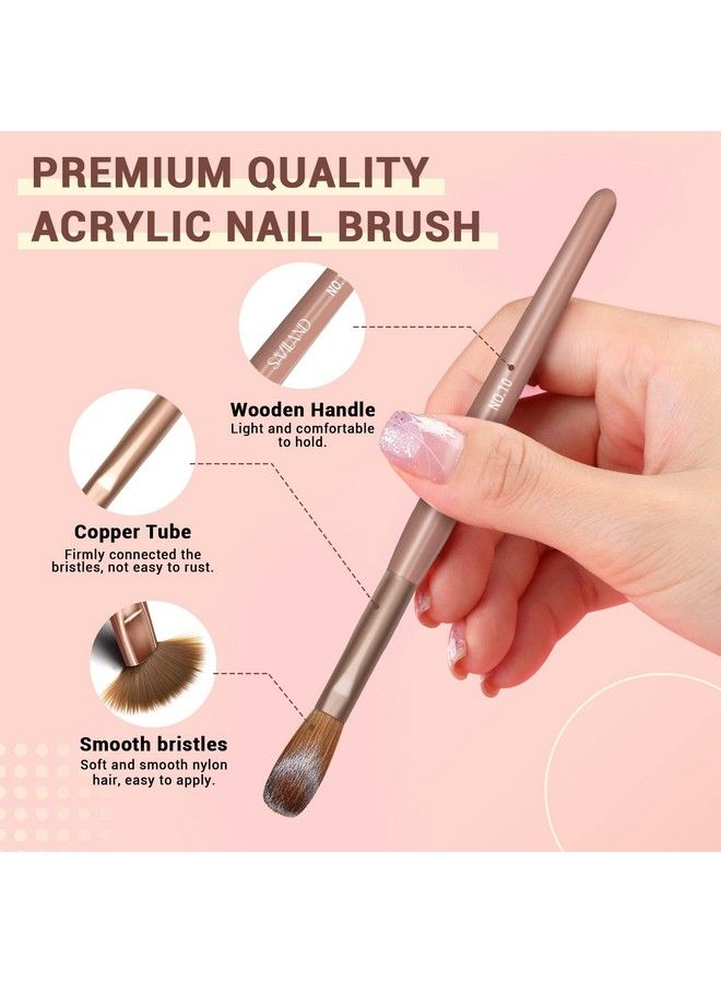 6Pcs Kolinsky Acrylic Nail Brush Set Size 81012141618 Acrylic Nail Brushes For Acrylic Application Professional Acrylic Powder Brush For Acrylic Nails Extension & Carving Home Diy