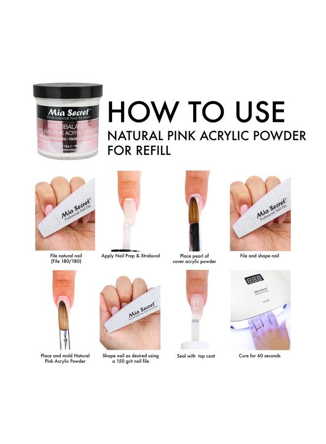 Multibalance Natural Pink Acrylic Nail Powder 1Oz