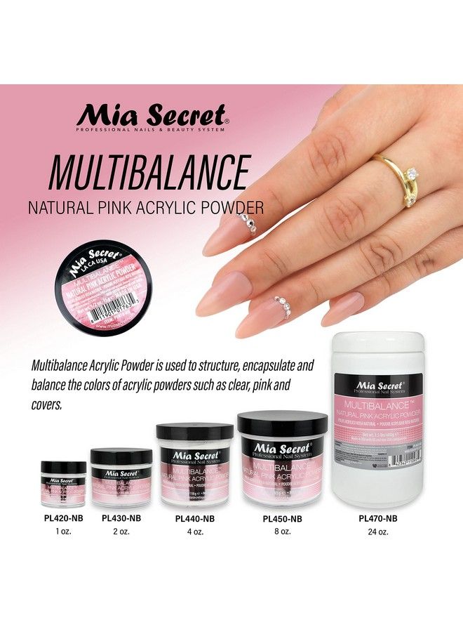 Multibalance Natural Pink Acrylic Nail Powder 1Oz