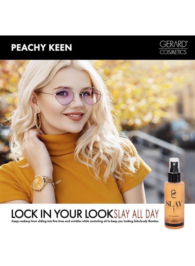 Slay All Day Makeup Setting Spray : Peach Scented : Matte Finish with Oil Control : Cruelty Free Long Lasting Finishing Spray 338oz (100ml)