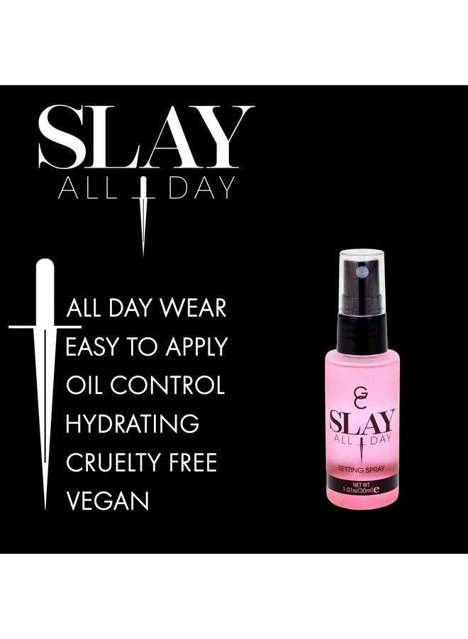 Slay All Day Setting Spray Controls Oil To Increase Makeup Longevity Helps Maintain Optimal Hydration Prevents Makeup from Settling in Pores Rose Mini 338 oz