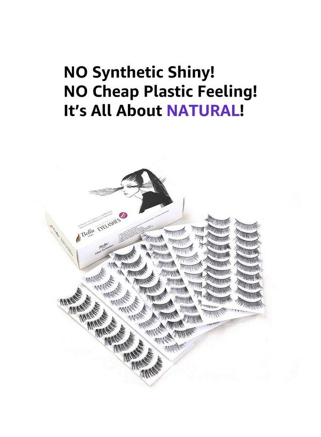 False Eyelashes Variety Pack 60 Pairs Reusable Handmade Fake Eyelashes in 6 Styles Specialized Natural Soft CrissCross Wispies Lashes for Daily Casual Events Daytime Outings and More