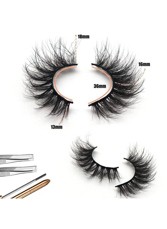 False Eyelashes Wispy Faux Mink Lashes Fluffy Handmade Fake Eyelashes 18MM Natural Look 7 Pairs Pack Luxury Cat Eye Lashes (804)