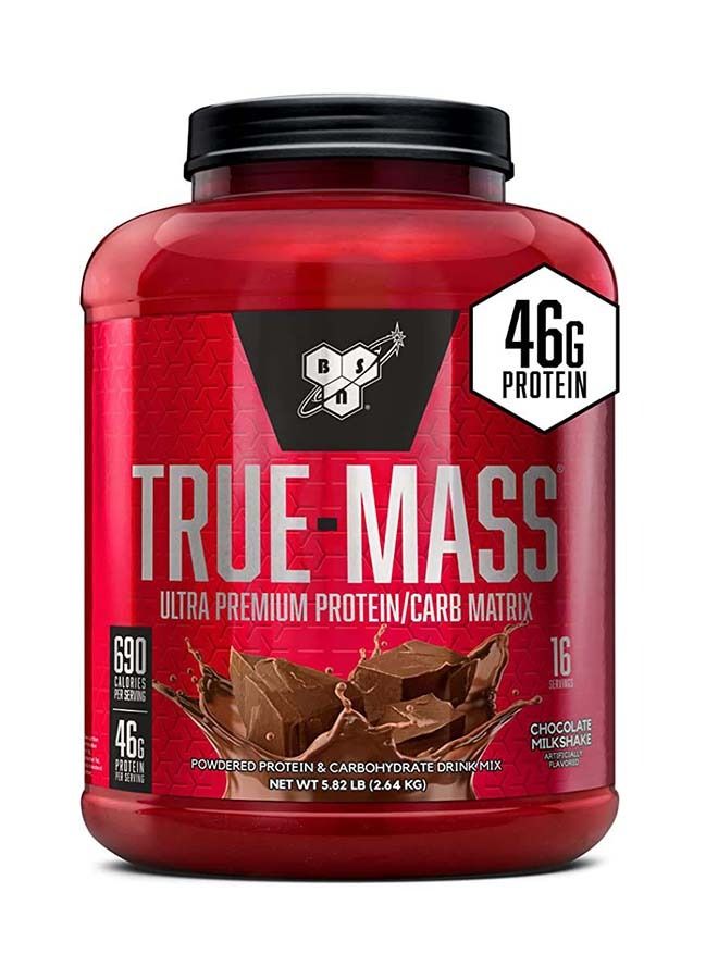 TRUE-MASS Weight Gainer, Muscle Mass Gainer Protein Powder, Chocolate Milkshake, 5.82 Lbs, 16 Servings (2.64 KG)