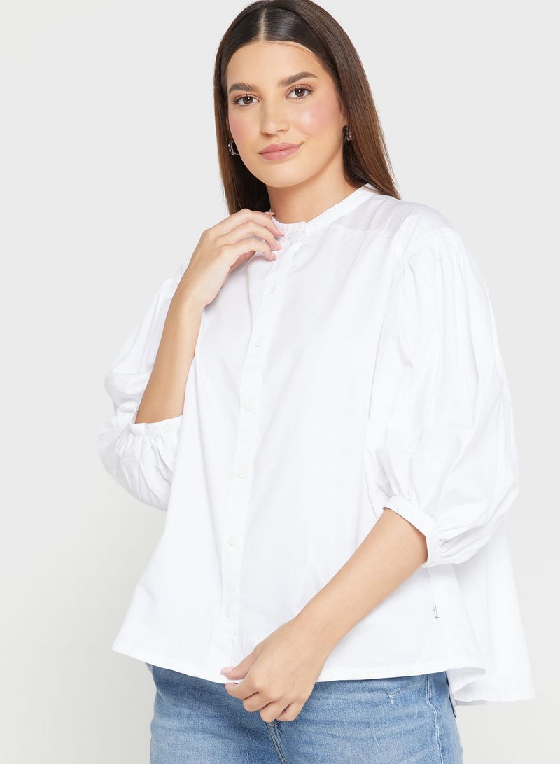 Puff Sleeve Button Down Shirts