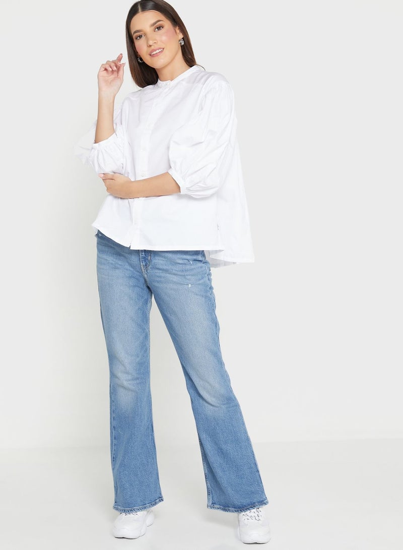 Puff Sleeve Button Down Shirts