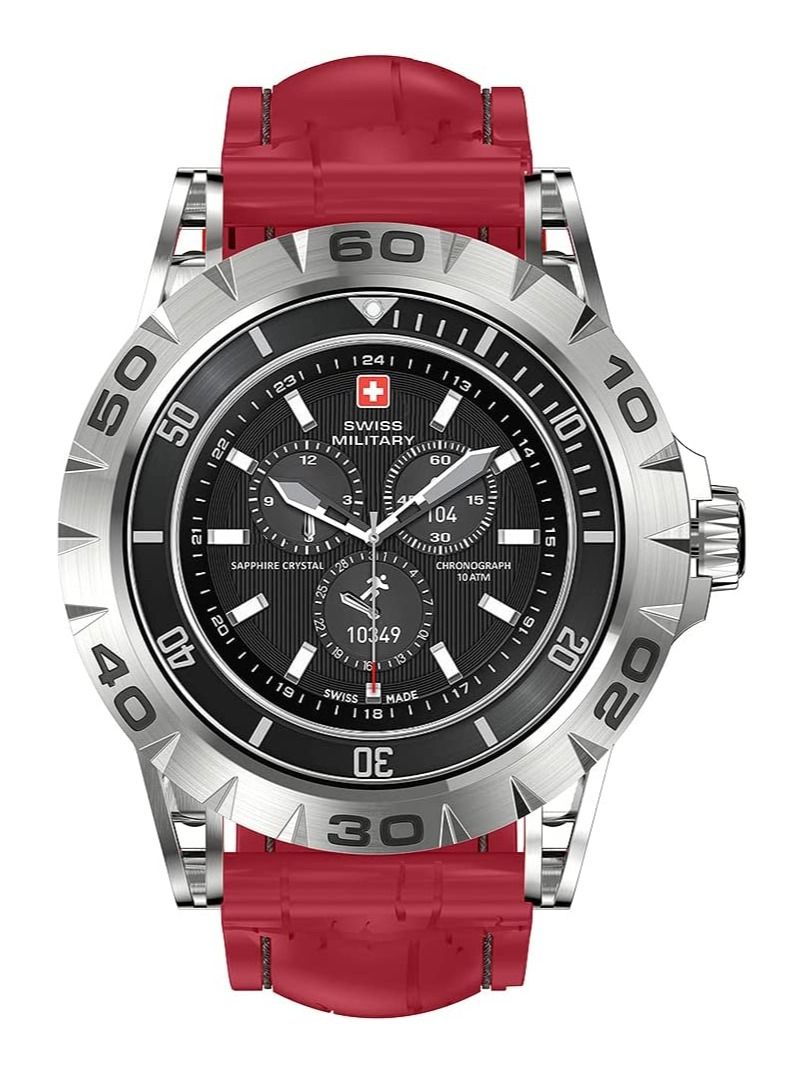 Swiss Military Dom 2 Smartwatch: Receive & Make Calls, Sport Features, Heart Rate/Blood Pressure/Oxygen Level Monitoring, Magnetic Charging, 5-7 Days Battery Life Compatible with iOS/Android. - Red