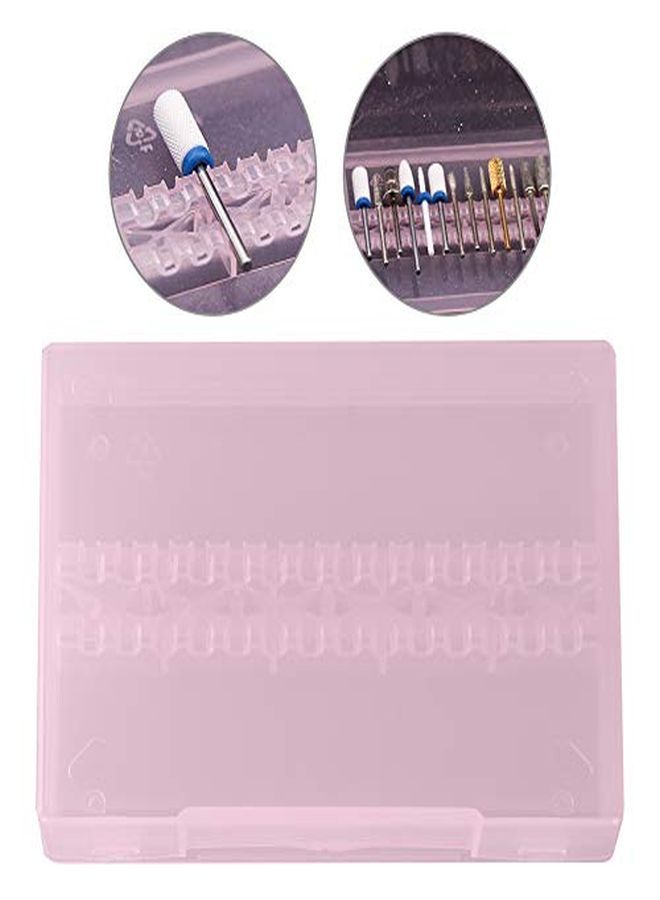 14 Holes Nail Drill Bit Holder Organizer, Professional Nail Art Polishing Grinding Drill Bit Display Storage Box, Bit Case Organizer For Nails